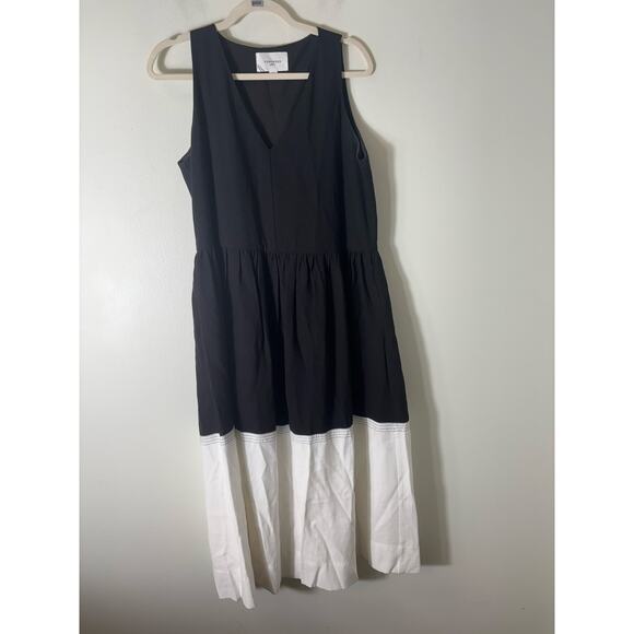 Pomander Black w white Hemline Maxi Dress Sz S - Picture 1 of 2